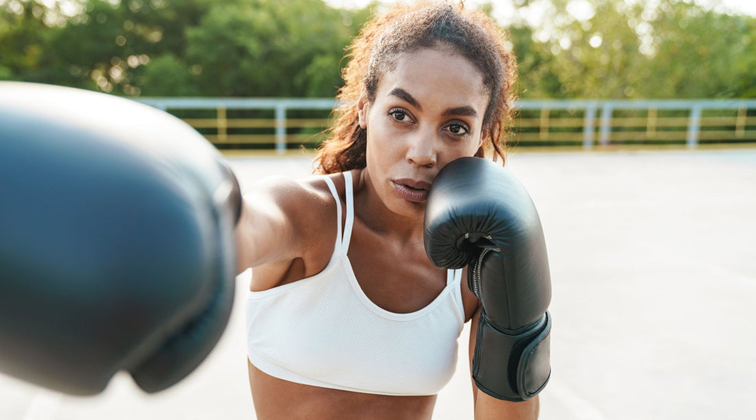  Female athlete cross-training for boxing performance